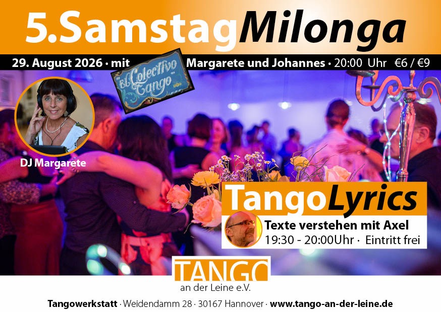 El Colectivo Milonga, 29. August mit TangoLyrics